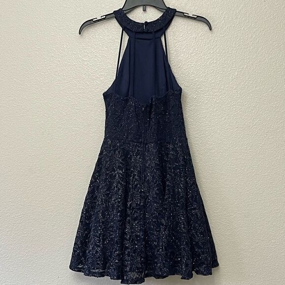 B Smart Navy Semi Formal Dress Juniors Size 7 - Picture 2 of 6